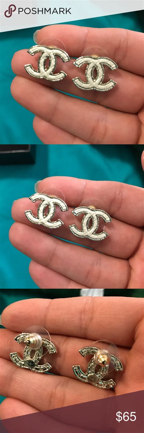 replica chanel diamond earrings|Chanel look alike earrings.